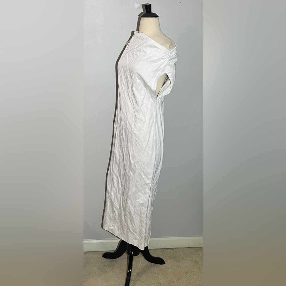 ZARA ZW Collection Asymmetric Crinkle Dress, White, XS - Picture 9 of 12